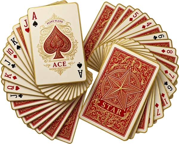 Fan of illustrated playing cards