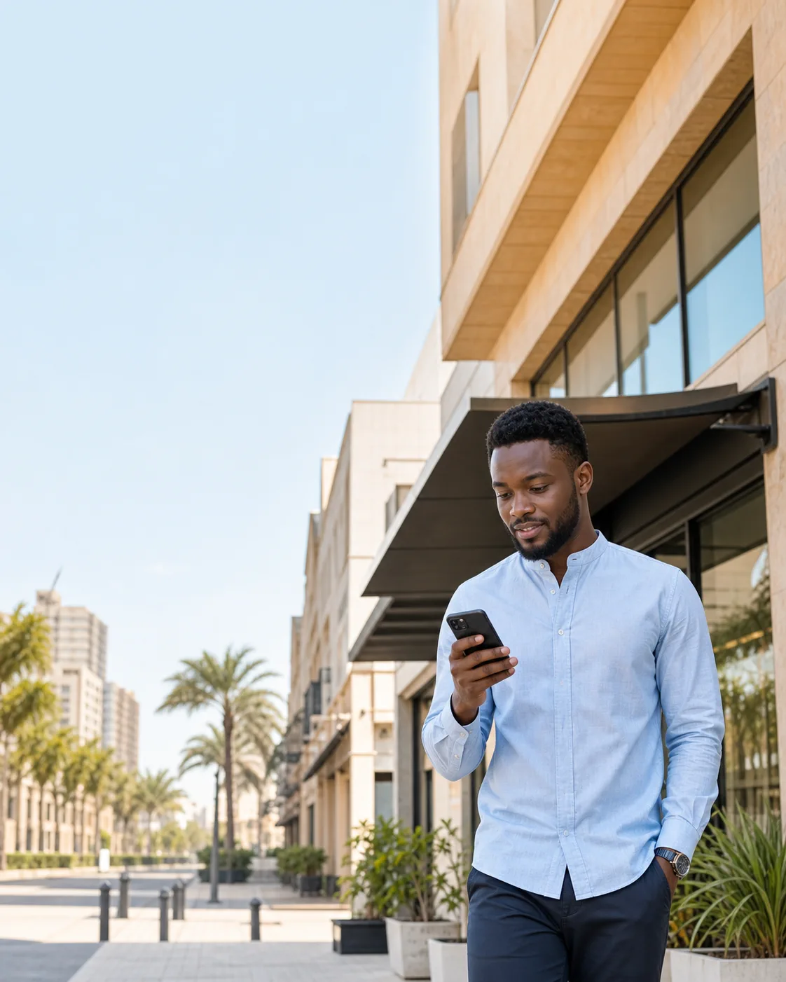Nigerian professional discovering local services with Instafind
