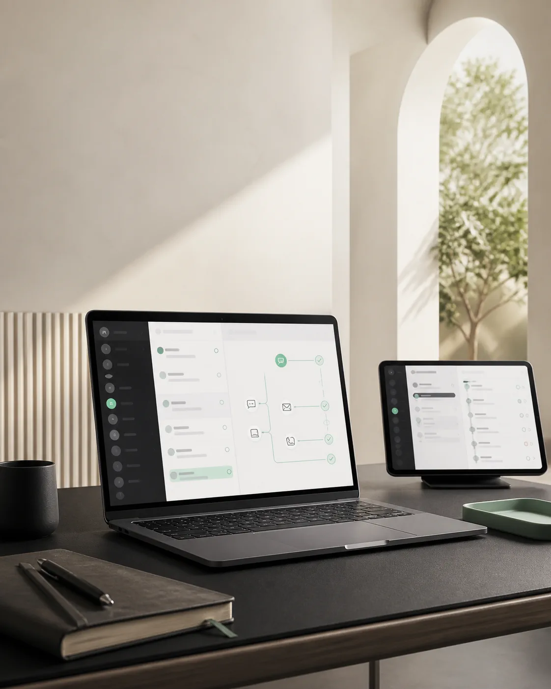 Messaging operations workspace representing Supromail